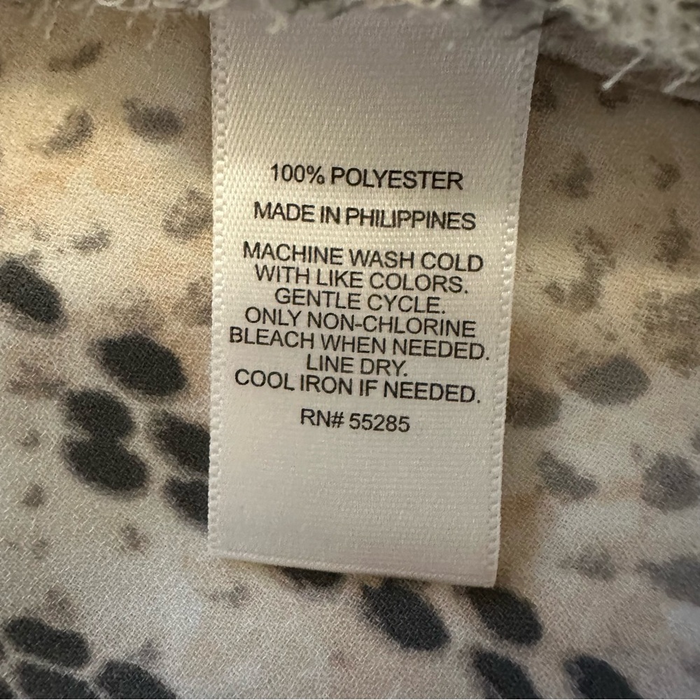 Express Snake Print Button Down Shirt - Black and Cream - Picture 8 of 8